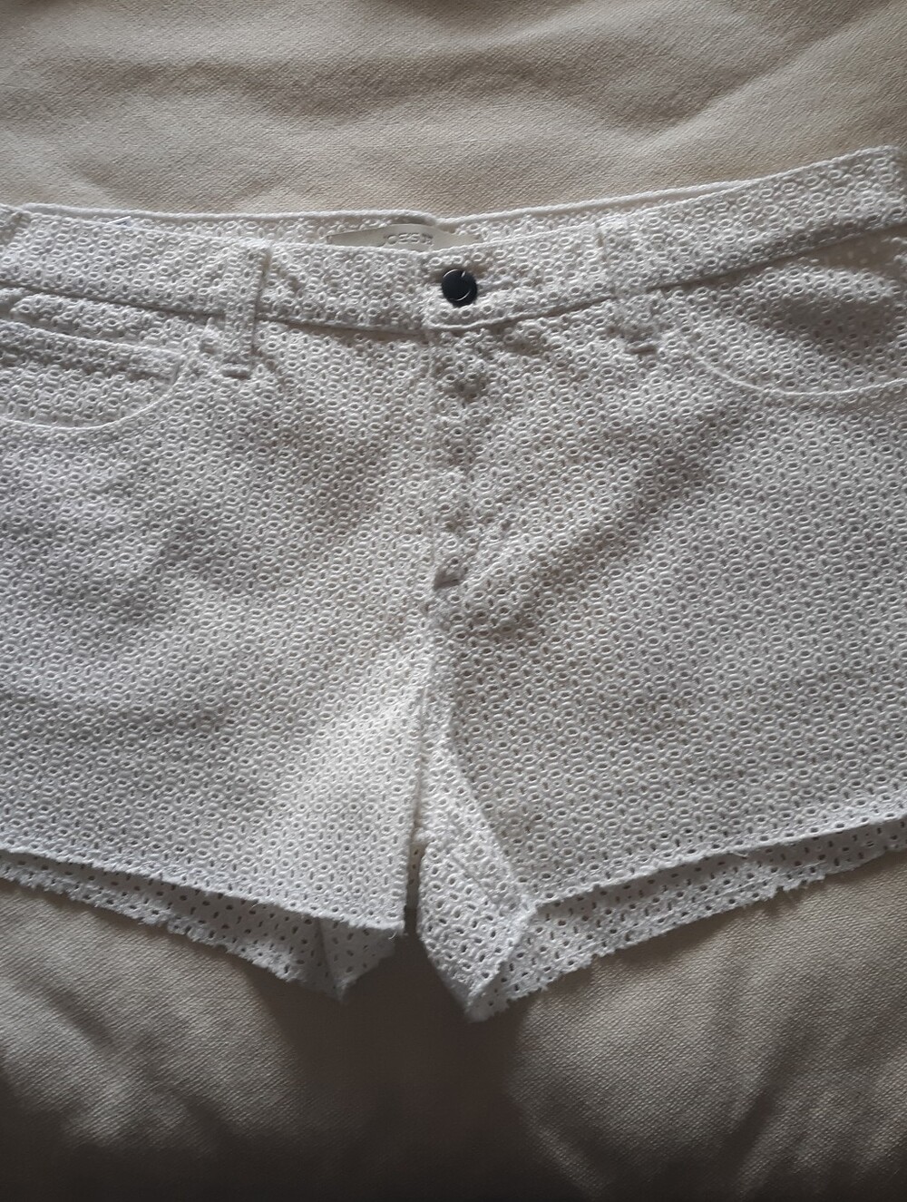 Joe's White Eyelet Cut Off Shorts 31
